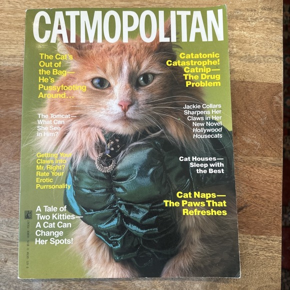 Catmopolitan Magazine Humorous Tribute to Cats by Ilene Hochberg 1987 Parody - Picture 1 of 1